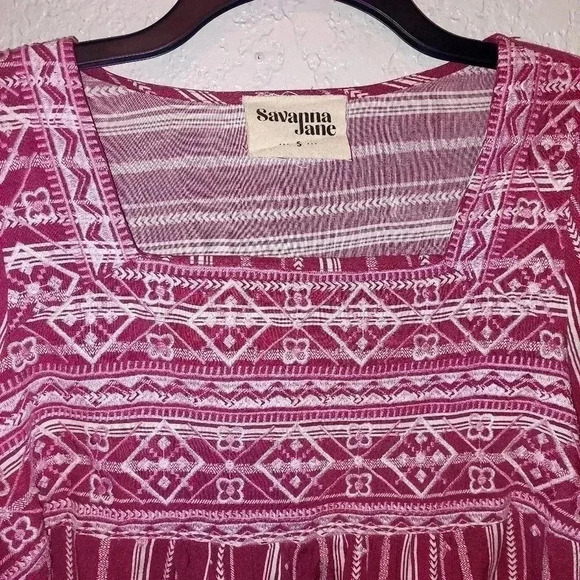 Savanna Jane Mauve The Olsen Top Boho Western Style Size Small - Picture 4 of 6